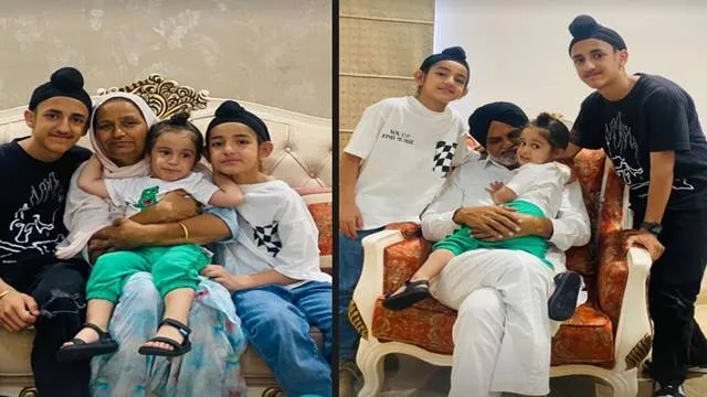 gippy grewal's sons meet sidhu moose wala parents