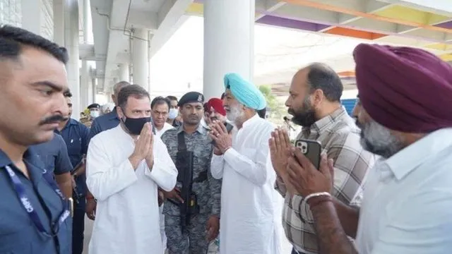 Rahul Gandhi meets Sidhu Moose Wala's family at Moosa village in Mansa