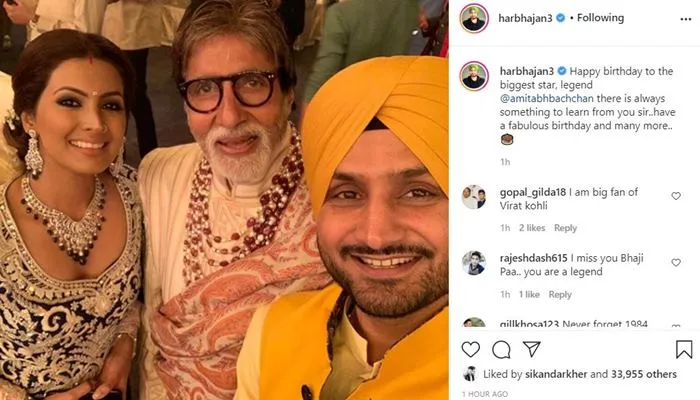 harbhajan singh wished happy birthday amitabh bachchan