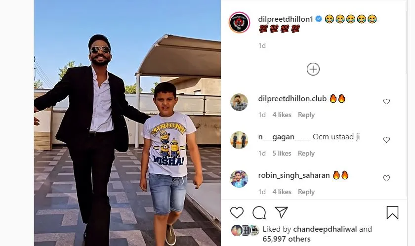 inside image of dilpreet dhillon with his nephew