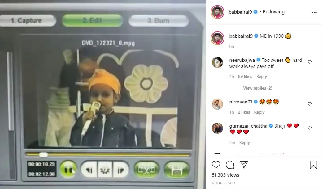 inside image of babbal rai instagram post