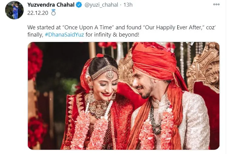 inside post of yuvendra chahal on tweeter