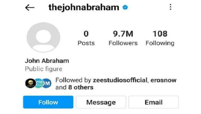 john abraham Insta account