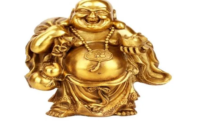 laughing buddha with bag