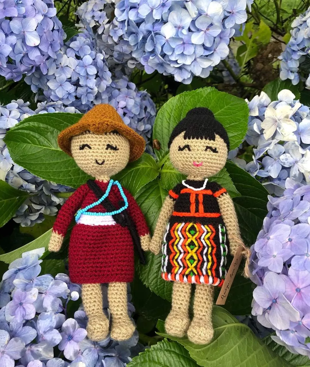 crochetted dolls north east tribes