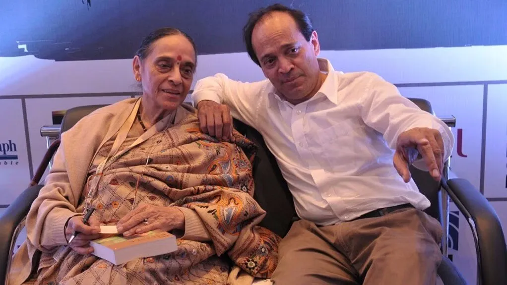 Vikram Seth with his mother