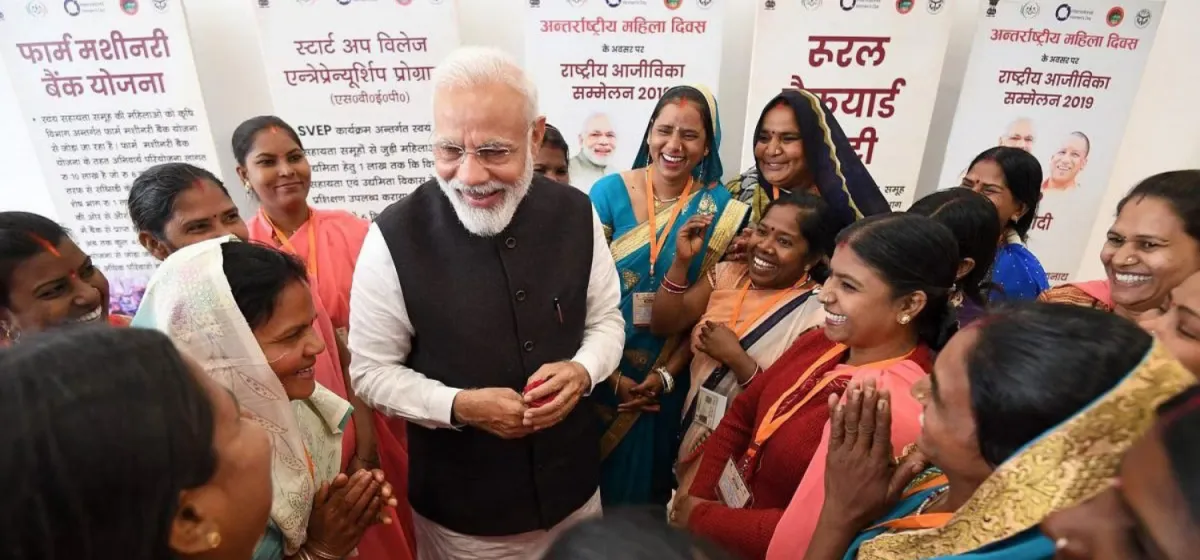 Narendra modi with rural women