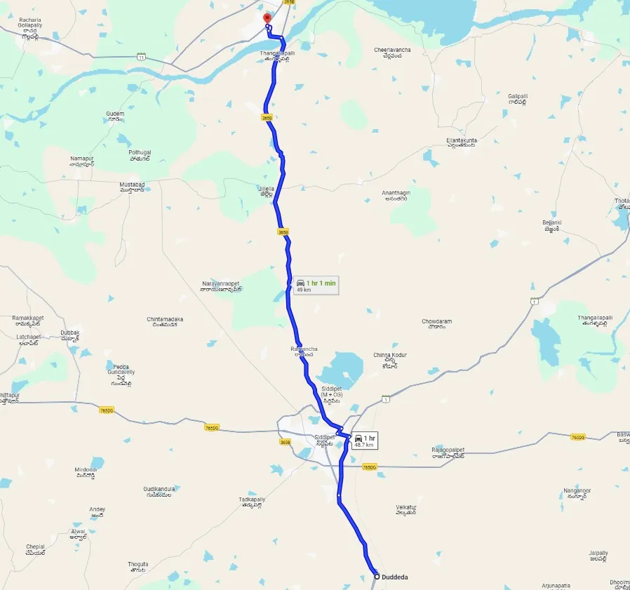 sircilla-siddipeta highway