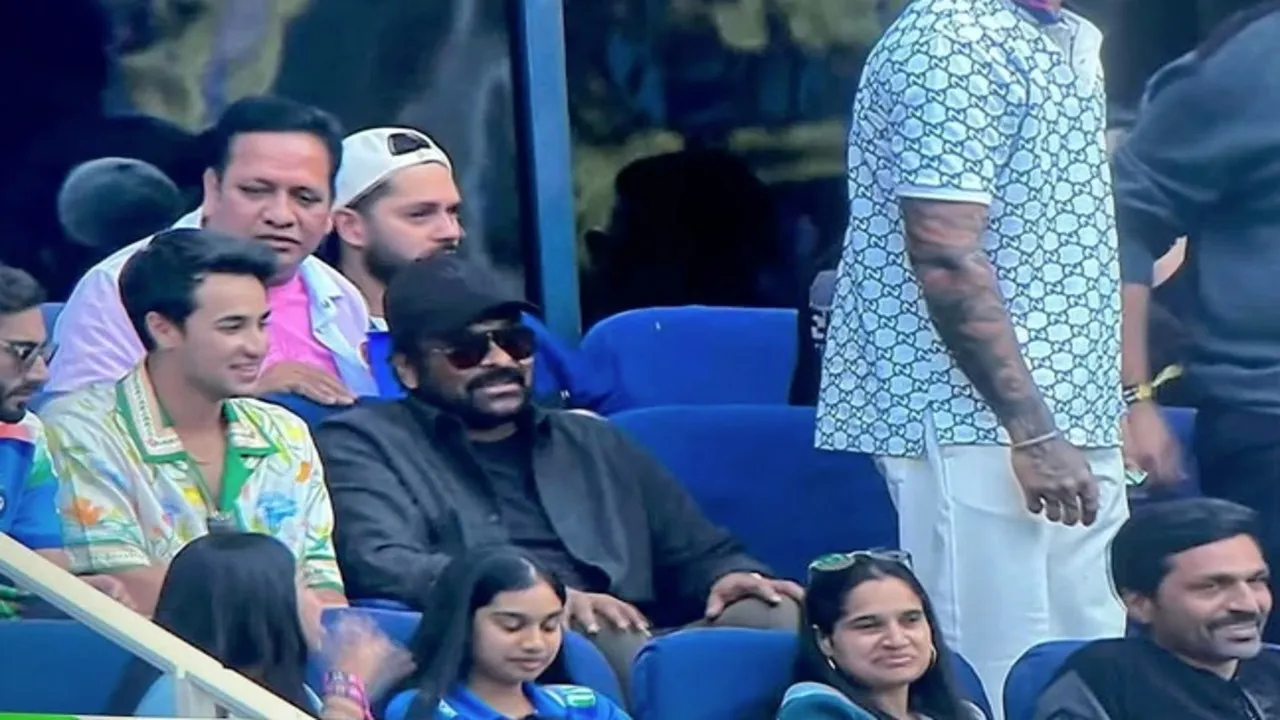 chiranjeevi at ind- pak match