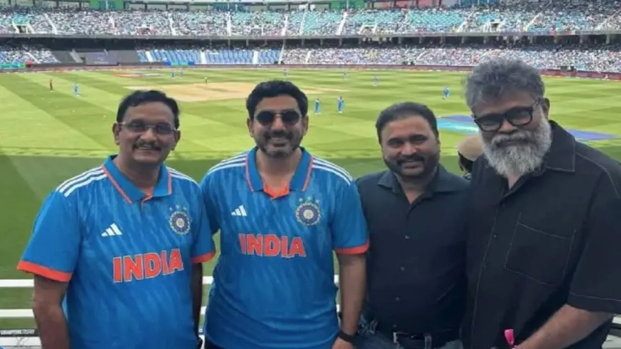 Nara Lokesh And Sukumar At IND vs PAK Match 