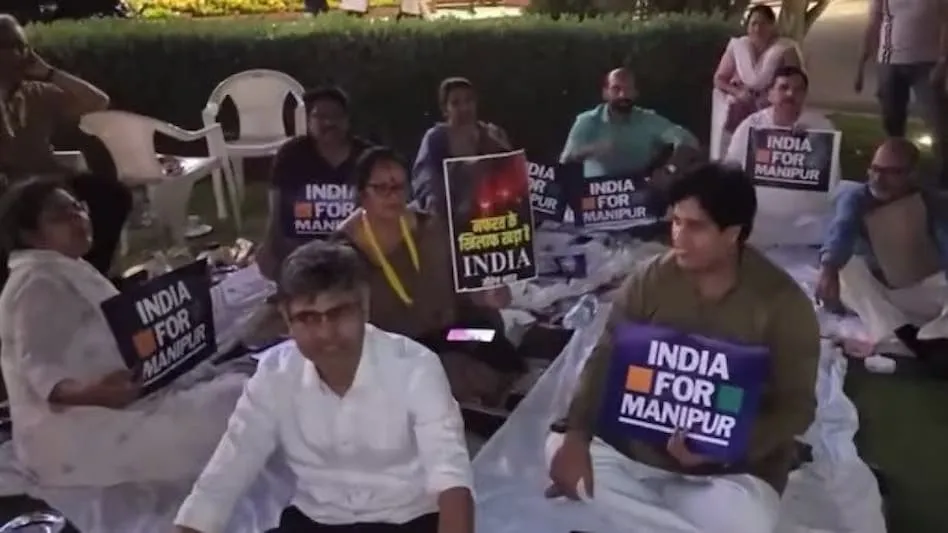 Manipur violence: Opposition MPs hold overnight sit-in protest in Parliament premises - BusinessToday