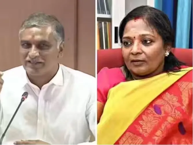  Minister Harish Rao fires on Governor Tamilisai
