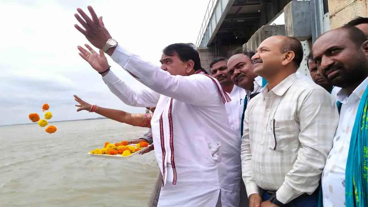 Speaker Pocharam who released water from Nizamsagar project 