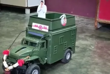 latest-news-ap-state-a-rare-gift-varahi-vehicle-from-a-fan-to-janasena-chief-pawan
