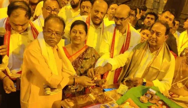 telangana-minister-indrakaran-visit-yadadri-millets-laddu-pradasam
