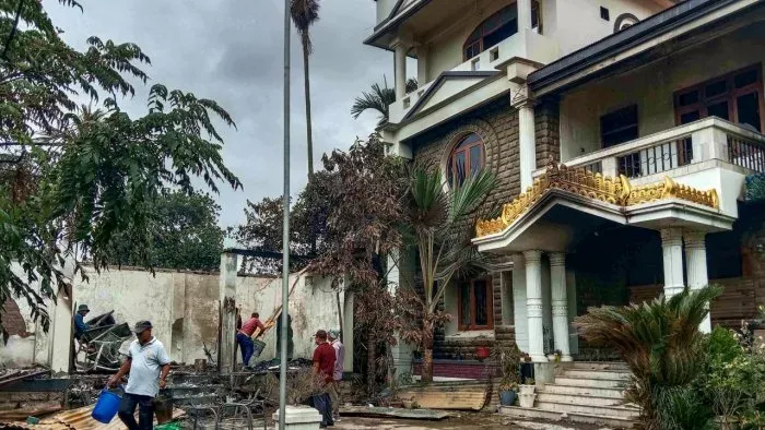 Union minister RK Ranjan Singhs house in Manipur attacked again students take out peace rally