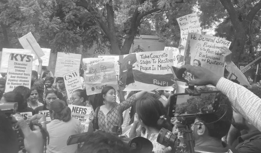 protests in manipur continues