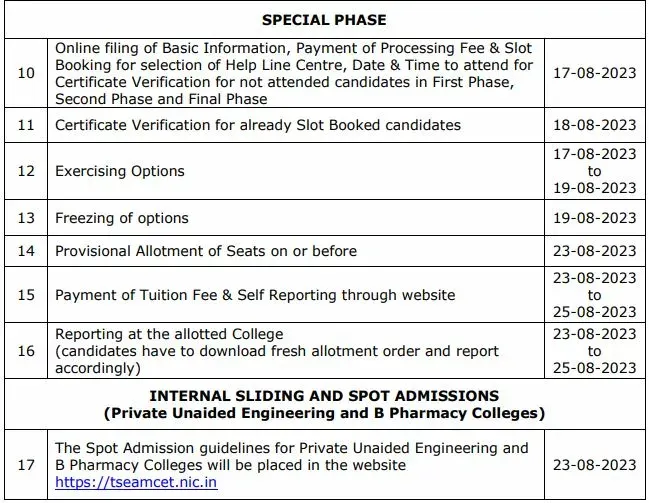 TS EAMCET Counselling 2023
