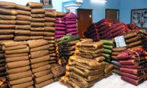 Election effect of distribution of Bathukamma sarees.