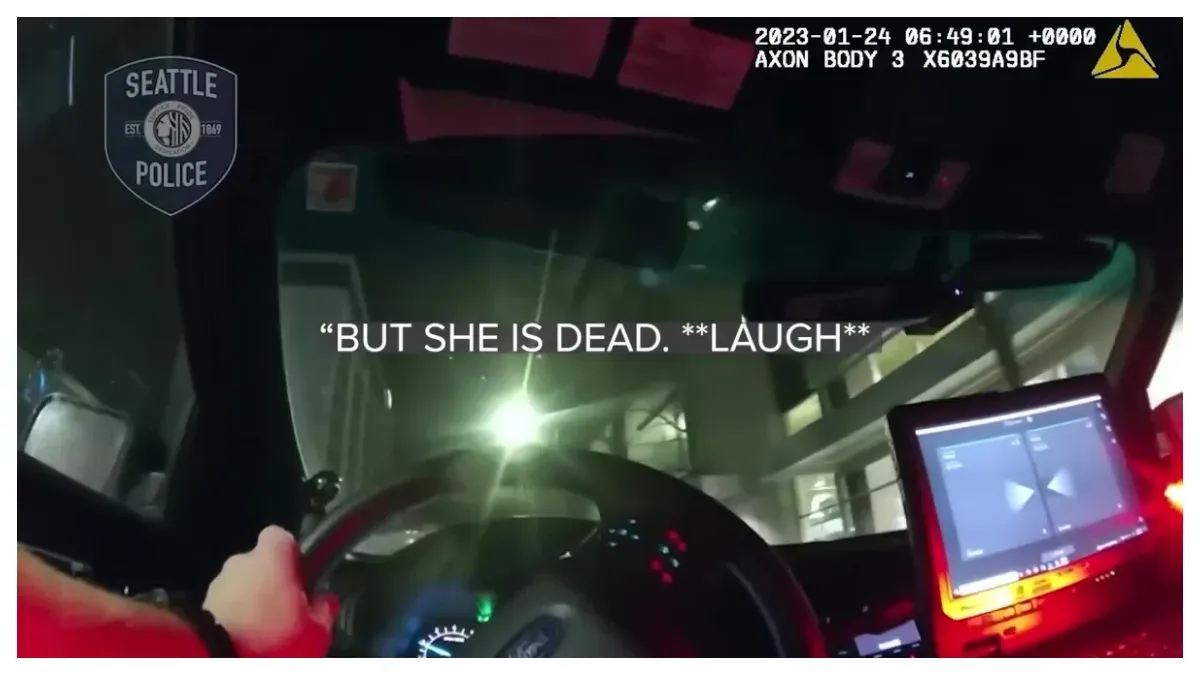 American police comments and laughing on the death of a young Telugu woman