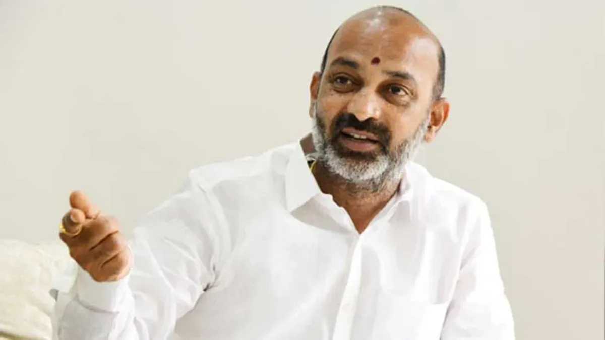 Bandi Sanjay Kumar visits BJP candidate Srisailam Goud in Kutbullapur