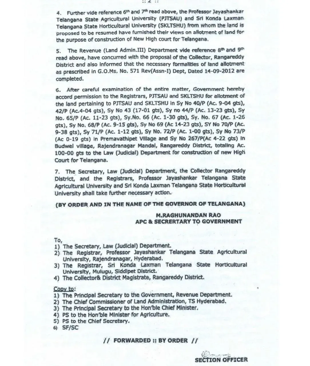 NEW HIGH COURT G.O