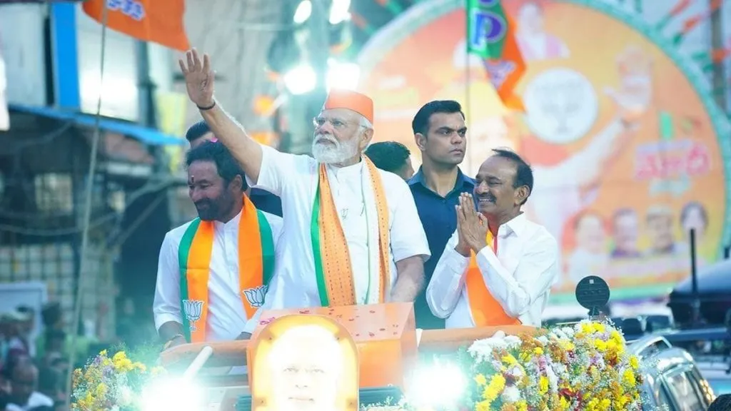Modi road show at Malkajgiri