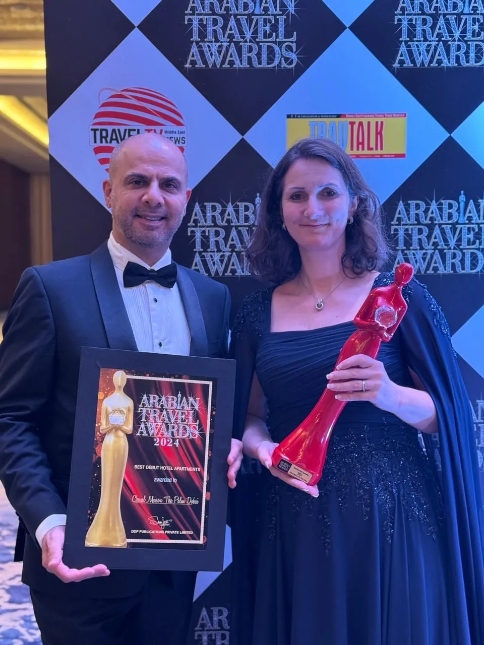 General Manager, John Raffoul (L) and Nadine Zinhobl (R) Sales Director, Cheval Maison – The Palm Dubai