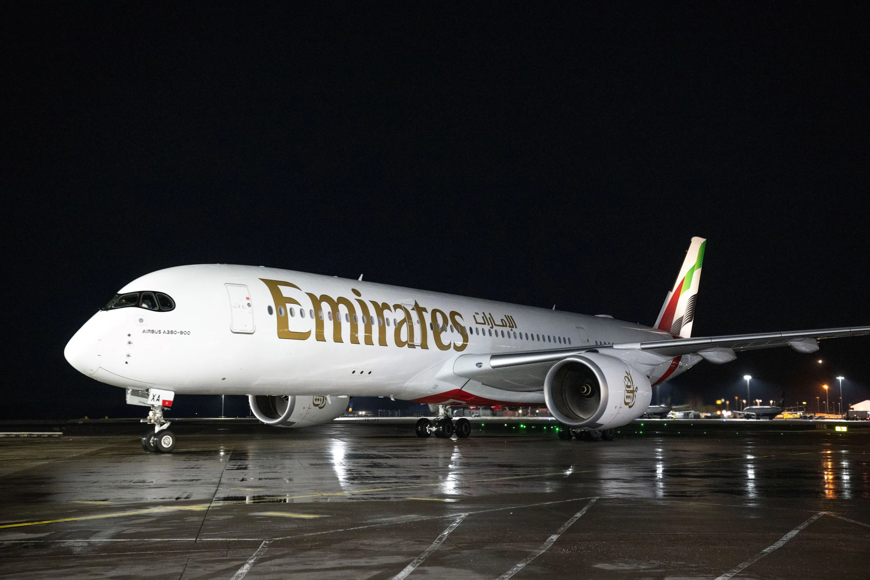 Emirates passengers received an inaugural flight certificate to commemorate the airline's  A350 flight to Edinburgh