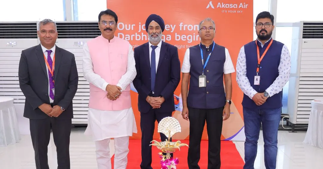 Akasa Air has begun its operations in Darbhanga, officially entering the Bihar market