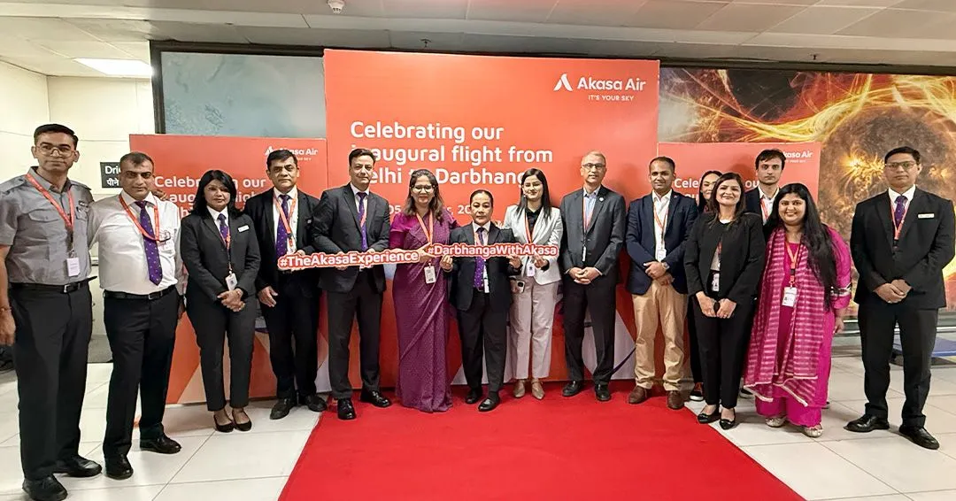 Akasa Air has begun its operations in Darbhanga, officially entering the Bihar market