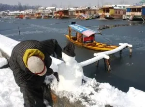 Cold wave in Srinagar