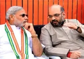 Narendra Modi with Amit Shah