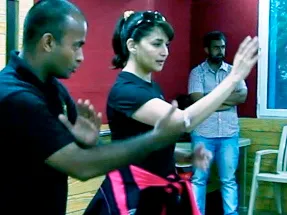 Madhuri trains with Kanishka 