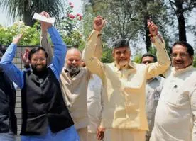 File pic of TDP, BJP leaders on April 6 ( IANS )
