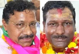 Mamu- Bhanja duel : Dr Kulamani Samal(L) Bibhu Tarai (R)