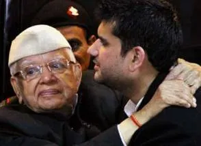 ND Tiwari with son Rohit ( source : Indian Express)