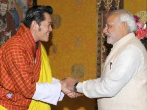 PM Modi meeting the King of Bhutan Jigme Khesar Namgyel Wangchuck, at Tashichhodzong Palace, in Thimphu, Bhutan (PIB pic)