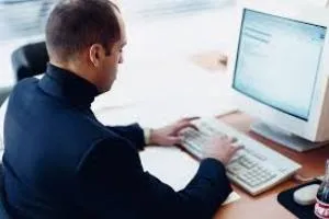 man with computer