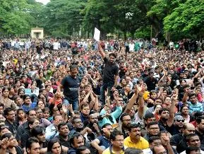 File pic of protests in Bangalore over the rape