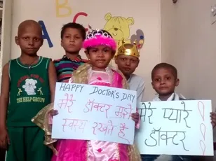 Children with cancer celebrate National Doctors Day in Delhi (IANS pic)