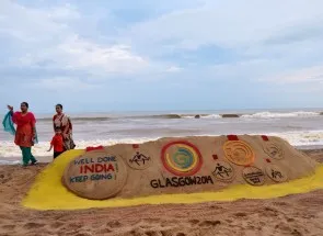 Manas sahu CWG sand art