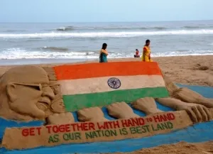 Manas Sahoo Sand Art I-Day