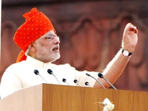 The Prime Minister, Shri Narendra Modi addressing the Nation on the occasion of 68th Independence Day from the ramparts of Red Fort, in Delhi on August 15, 2014.