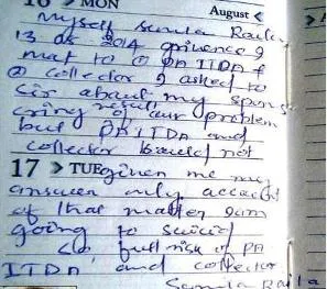 Sunita's suicide note