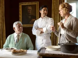 Om Puri with Helen Mirren in The Hundred-Foot Journey