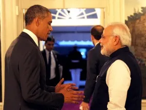 Modi with Barack Obams in US