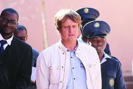 Mathieu Nicolas Furic, the fugitive French paedophile, being produced in the Windhoek magistrate court in Namibia (Photo Courtesy: namibian.com.na)