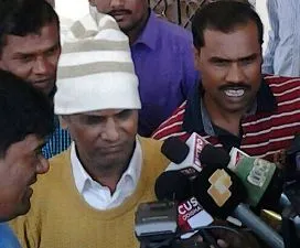 Former Microfinance MD Durga Prasad Mishra answering questions from the media in Bhubaneswar after his arrest on Sunday (Pic: Biswaranjan Mishra)