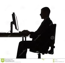 man on computer
